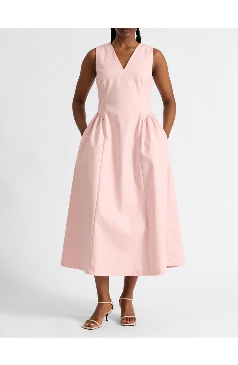 Albaray Cotton Sateen Gathered Side Dress, Alternate, color, Pink