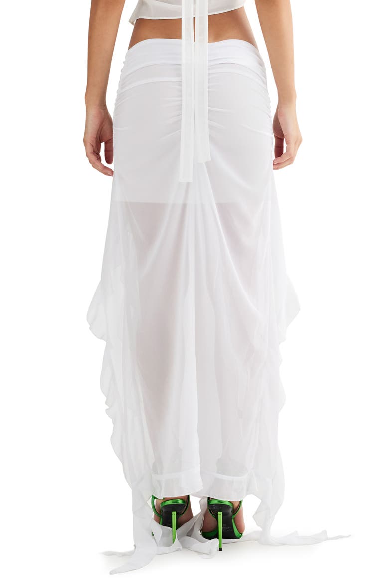 Rendezvous Ruffle Maxi Skirt, Alternate, color, PORCELAIN