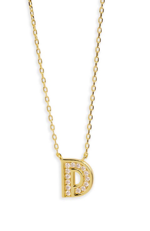 Cubic Zirconia Initial Pendant Necklace