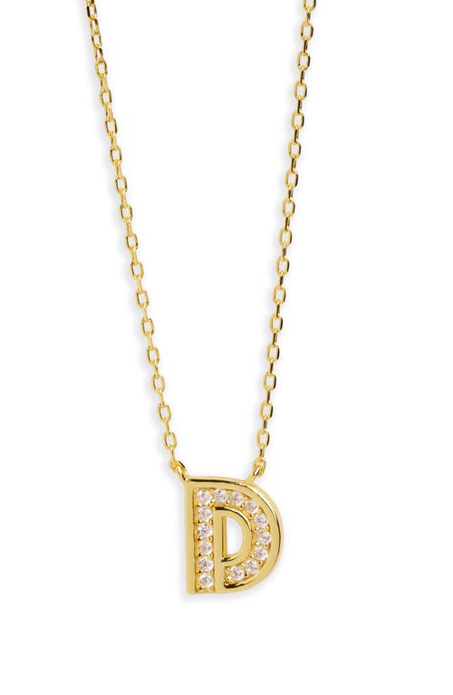 Argento Vivo Sterling Silver Cubic Zirconia Initial Pendant Necklace In Gold