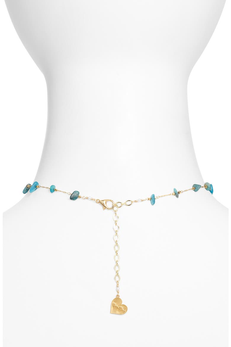 Turquoise Stone Choker, Alternate, color, GOLD