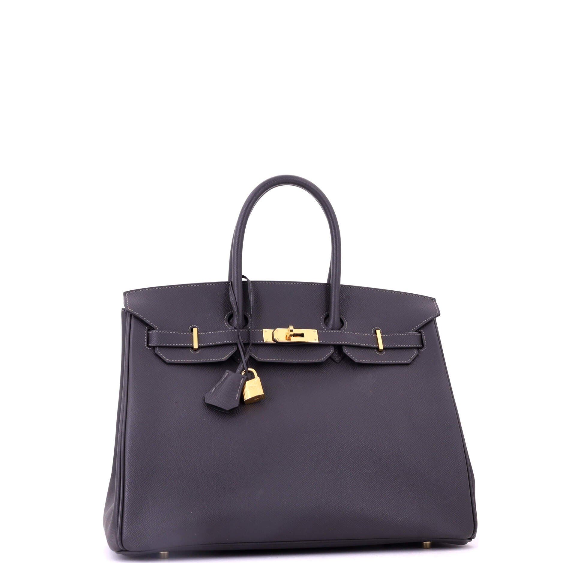 Pre-Owned Hermes Birkin Handbag Grey Epsom with Gold Hardware 35, Alternate, color, Graphite