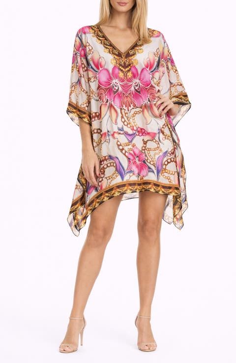 Floral Print Poncho