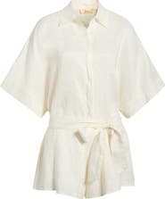 Elan Linen Cover-Up Romper