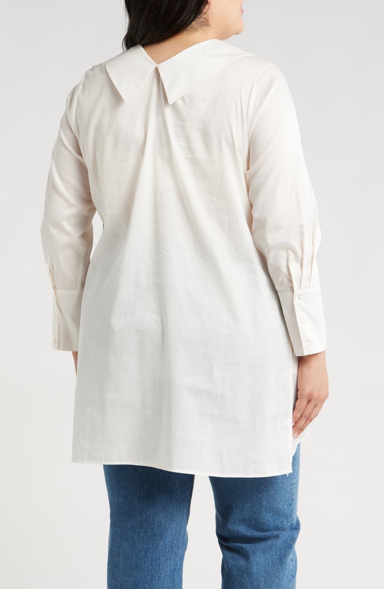 HARSHMAN Dorette Asymmetric Collar Cotton Tunic, Alternate, color, 