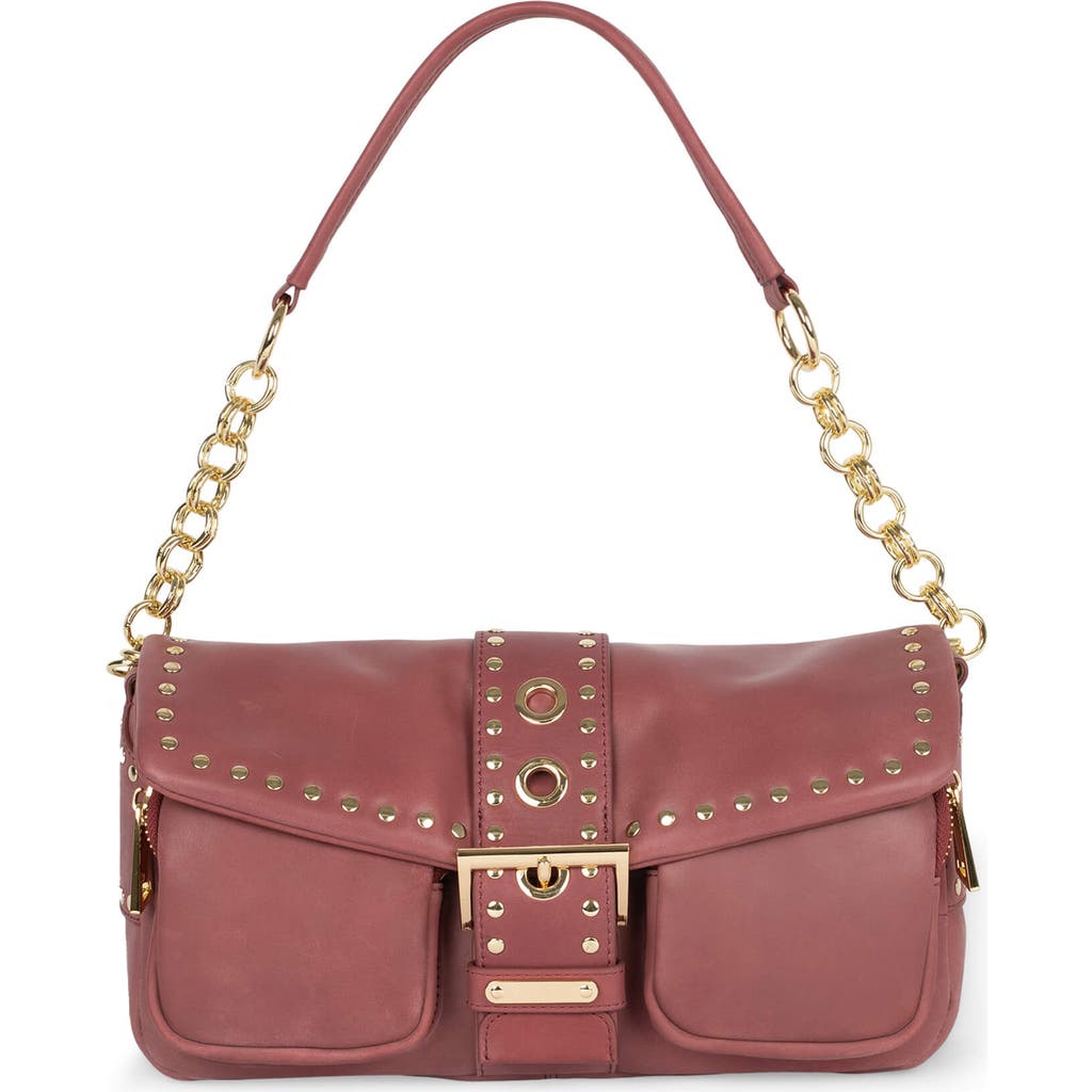 Jeffrey Campbell Night Out Leather Shoulder Bag In Dusty Rose