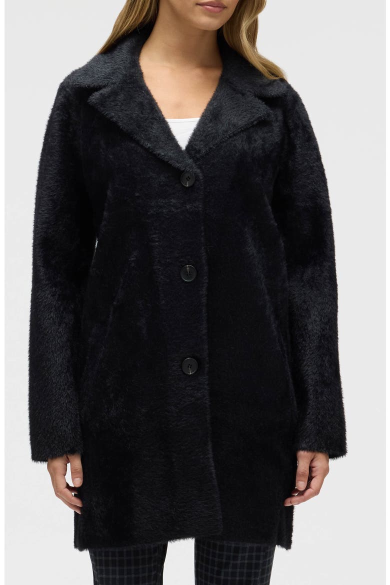 Eyelash Longline Sweater Coat, Main, color, SOLID BLACK