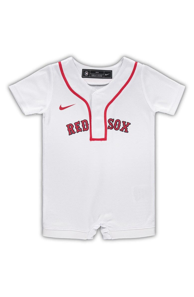 Nike Newborn & Infant Nike White Boston Red Sox Official Jersey Romper, Main, color, White