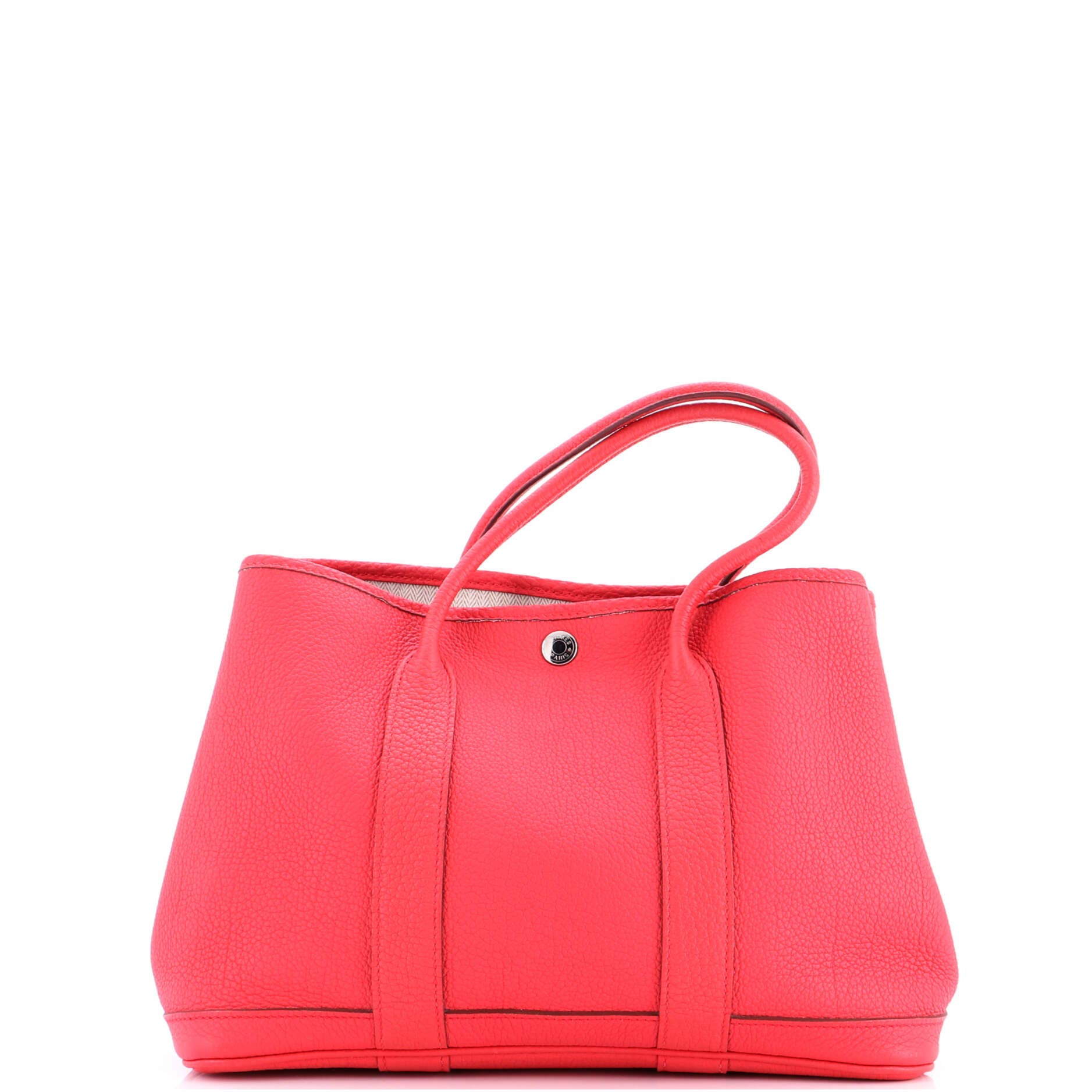 Pre-Owned Hermes Garden Party Tote Leather 30, Main, color, Bougainvillier