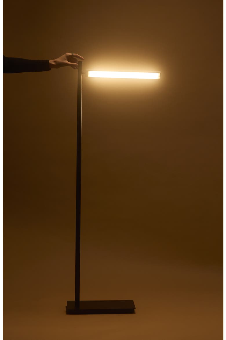 Linden 53" Matte Black Modern Pharmacy LED Floor Lamp with Adjustable Shade, Alternate, color, Classic black