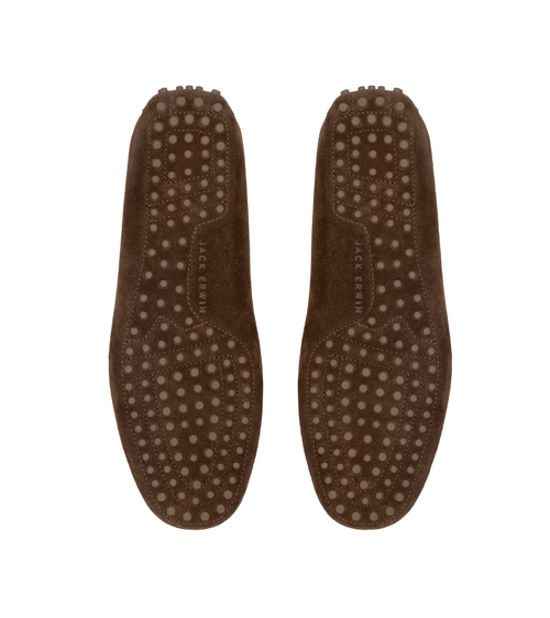 Jack Erwin Parker Suede Casual Driving Loafer In Brown