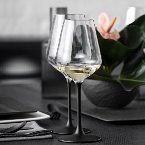 Villeroy & Boch Manufacture Rock White Wine Goblet Set Of 4 In Clear