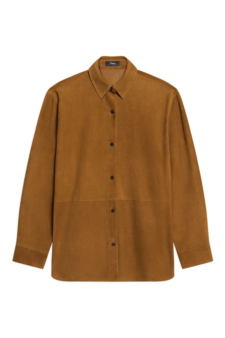 Classic Menswear Suede Shirt, Alternate, color, ACACIA BROWN - 2T2