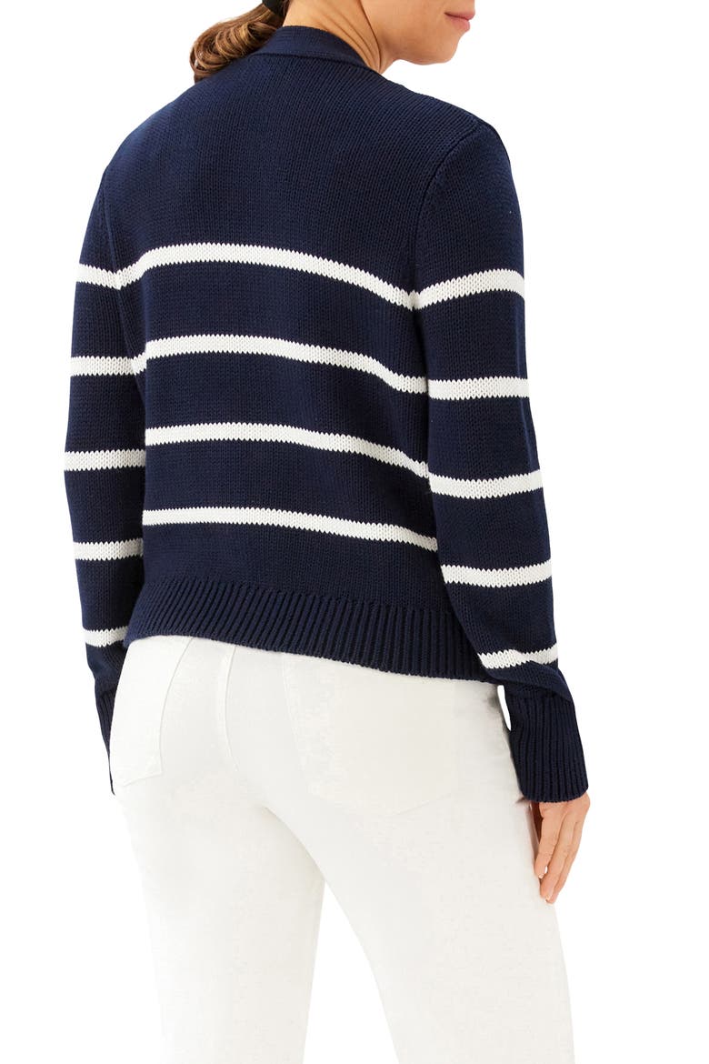Stripe Cardigan Sweater, Alternate, color, NAVY W/ OFF WHITE