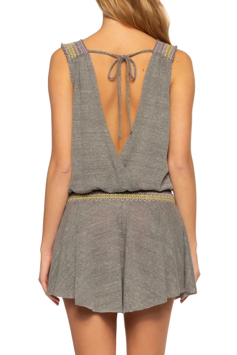 Malibu Cover-Up Minidress, Alternate, color, HEATHER GREY