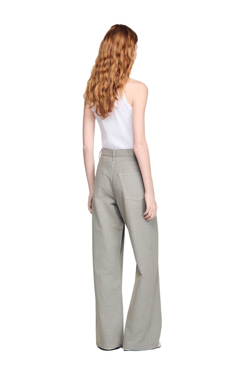 SANDRO Rhinestone-embellished jeans, Alternate, color, Grey