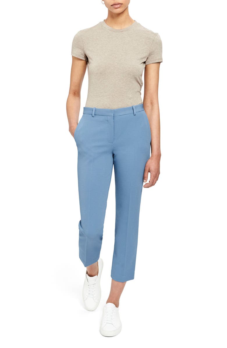 Theory Flat Front Crop Tailored Trousers | Nordstromrack