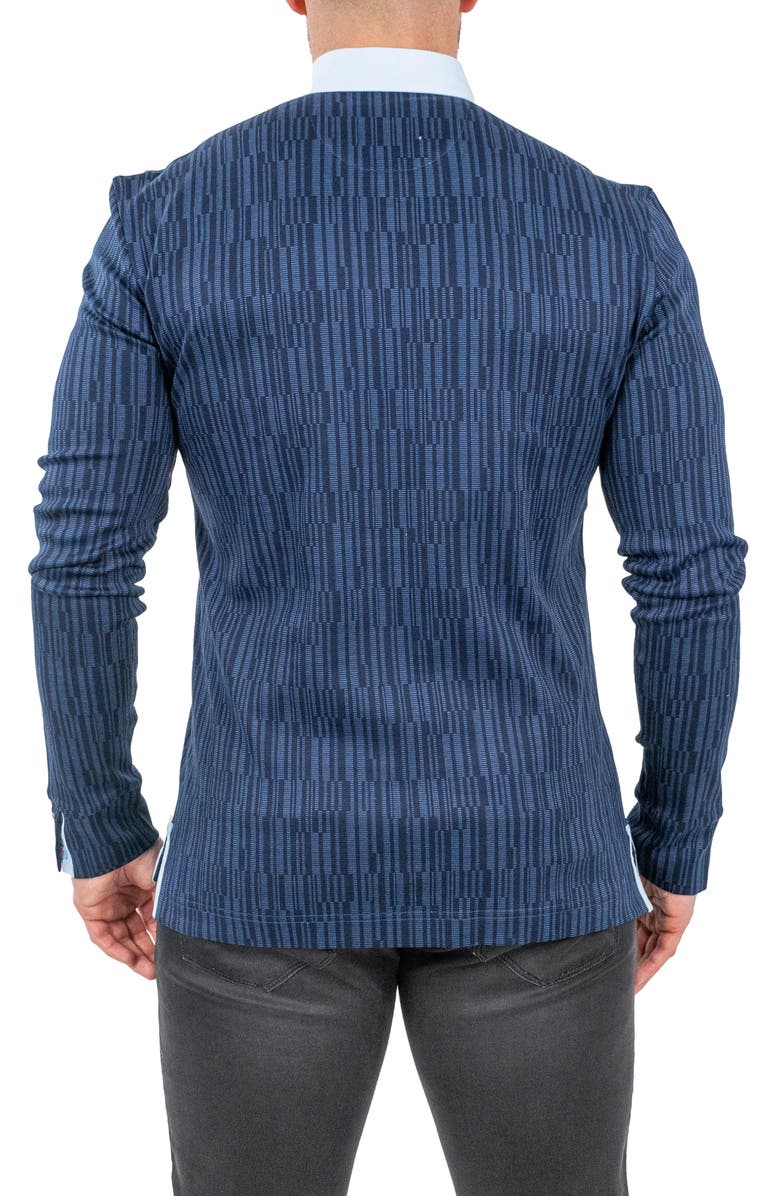 Maceoo Newton Scribbles Long Sleeve Cotton Polo, Alternate, color, 