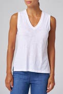 Franne Golde Slub Jersey V-Neck Sleeveless Tank