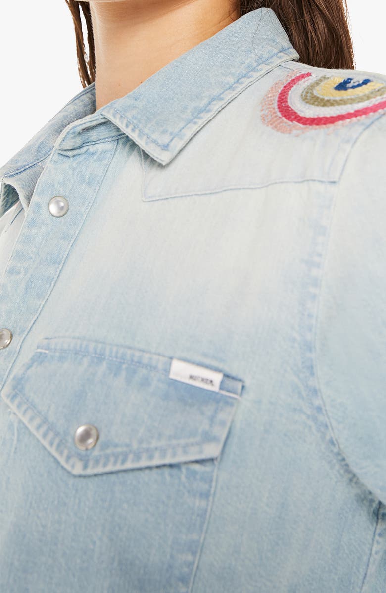 MOTHER All My Exes Embroidered Denim Shirt, Alternate, color,