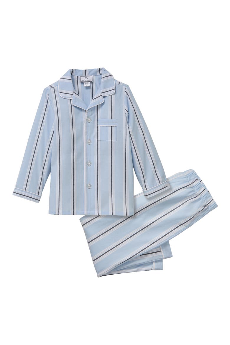 Coastal Stripe Two-Piece Pajamas, Main, color, BLUE