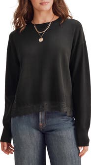 Splendid Georgie Lace Trim Sweater