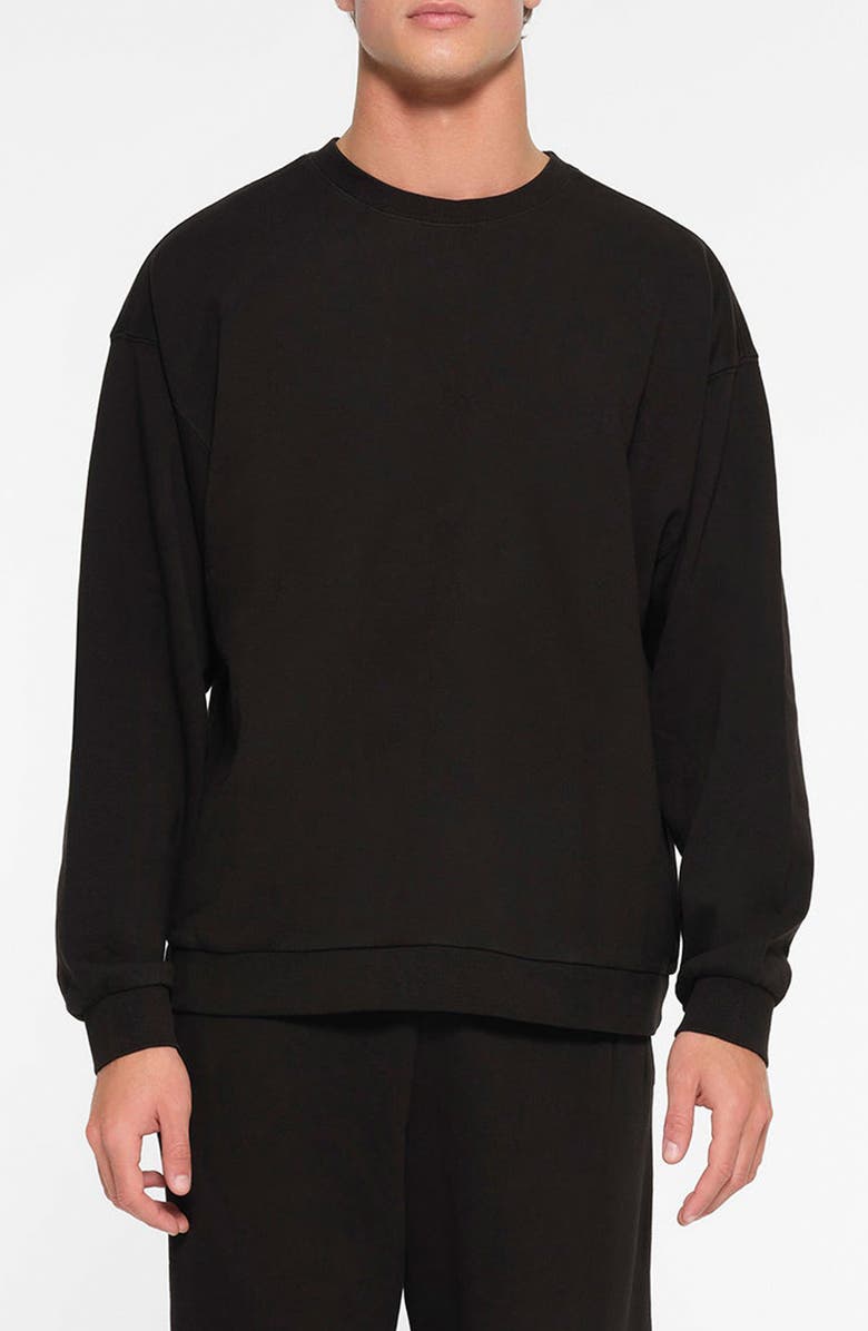 SKIMS Oversize Cotton Crewneck Sweatshirt, Main, color,