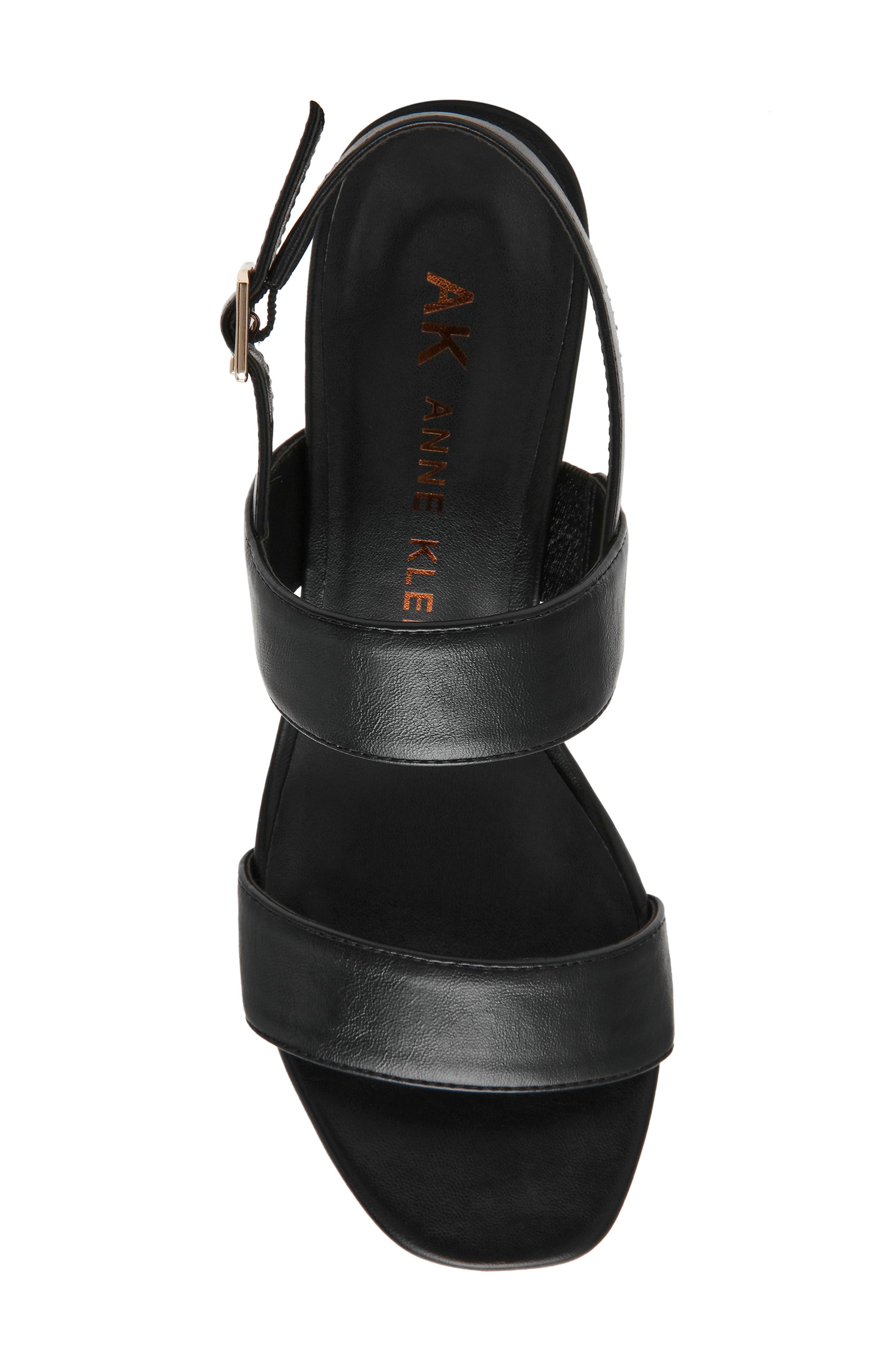 Anne Klein Macaron Block Heel Sandal, Alternate, color, Black