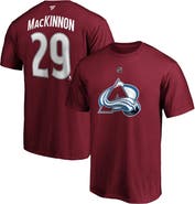 FANATICS Men's Fanatics Branded Nathan MacKinnon Burgundy Colorado Avalanche Team Authentic Stack Name & Number T-Shirt