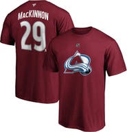 FANATICS Men's Fanatics Branded Nathan MacKinnon Burgundy Colorado Avalanche Team Authentic Stack Name & Number T-Shirt