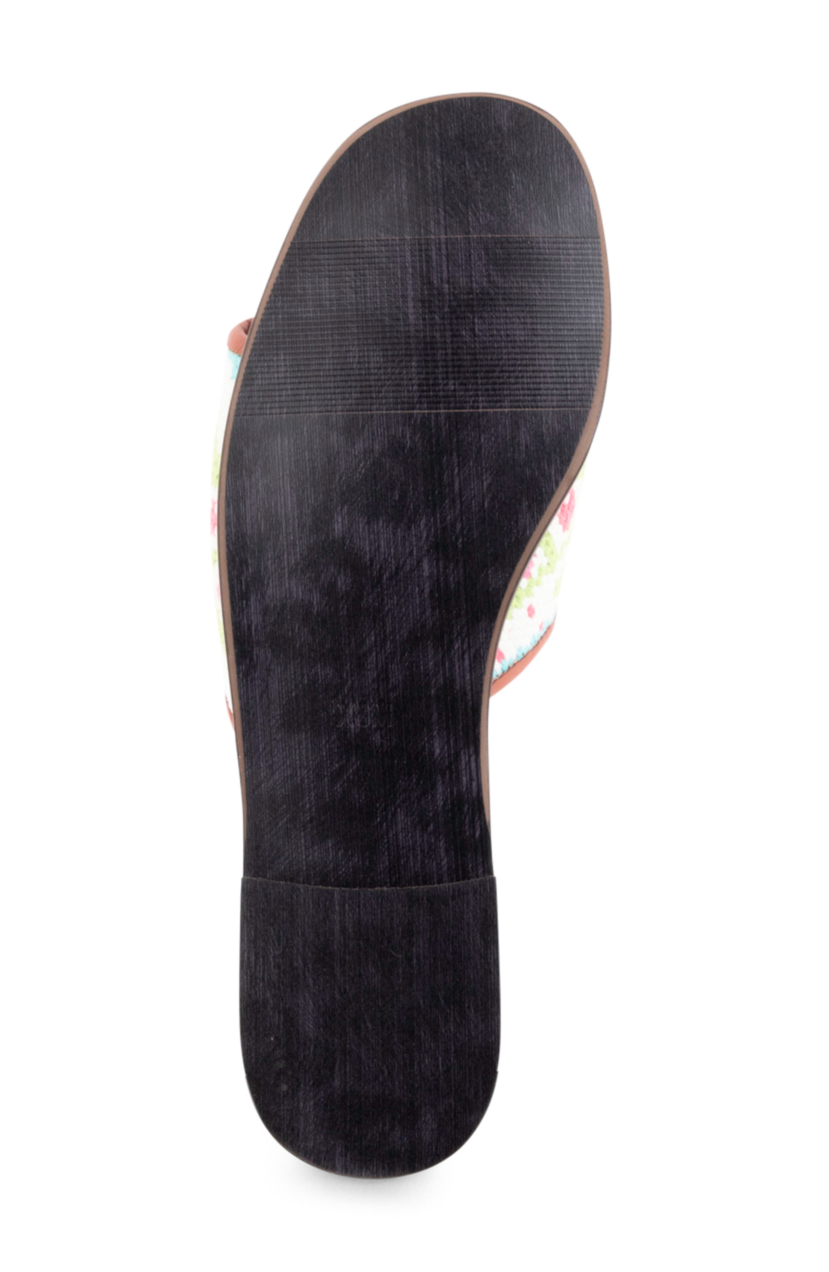 ByPaige Needlepoint Stitched Slide Sandal, Alternate, color, Turq