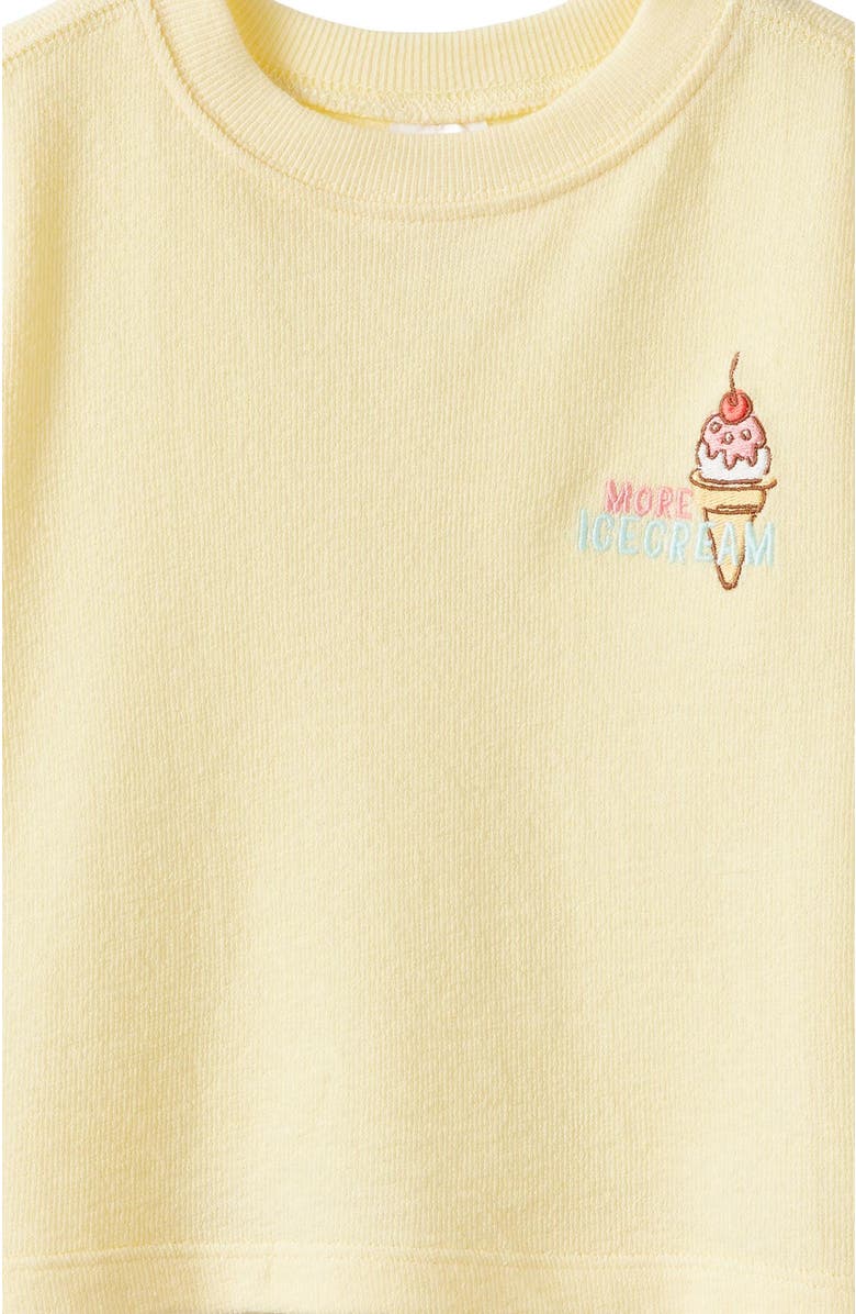 Cotton On Kids Baby Textured Tee, Alternate, color, Baby Yellow More Ice Cream