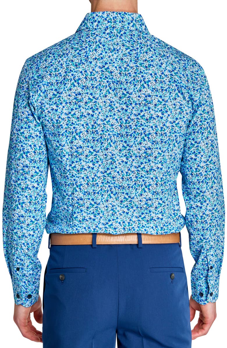 W.R.K Slim Fit Watercolor Floral Performance Dress Shirt, Alternate, color, Blue Floral Combo