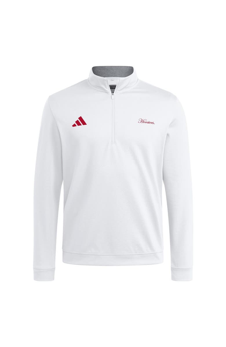 adidas Men's adidas White Indiana Hoosiers Elevated Quarter-Zip Jacket, Alternate, color,