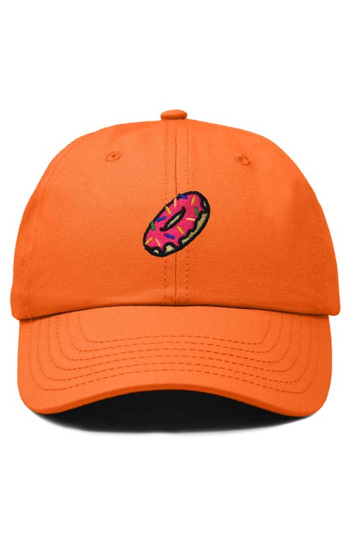 Dalix Donut Embroidered Adjustable Cap In Orange