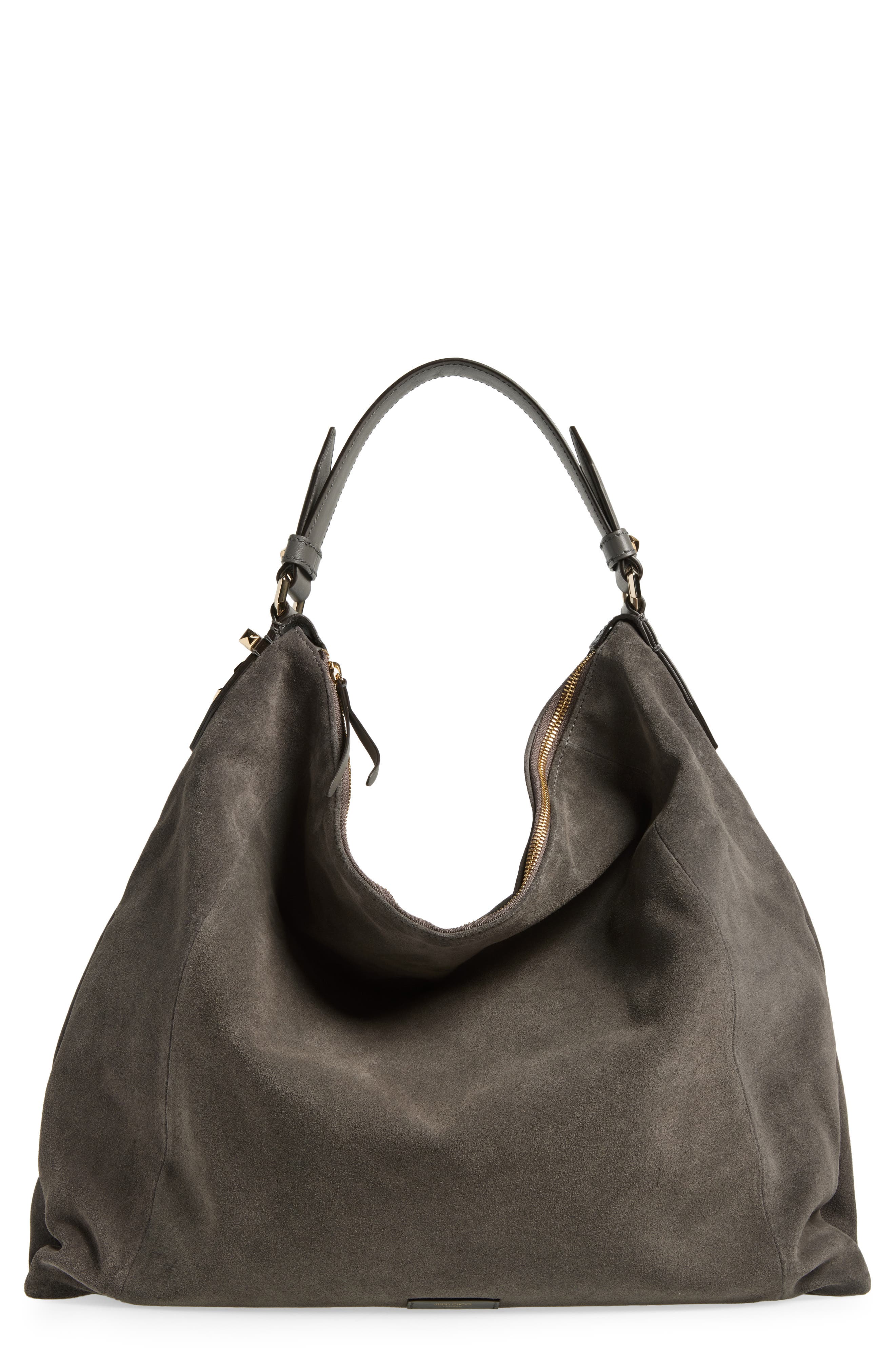 Jimmy Choo Ana Suede Hobo Bag, Main, color, 