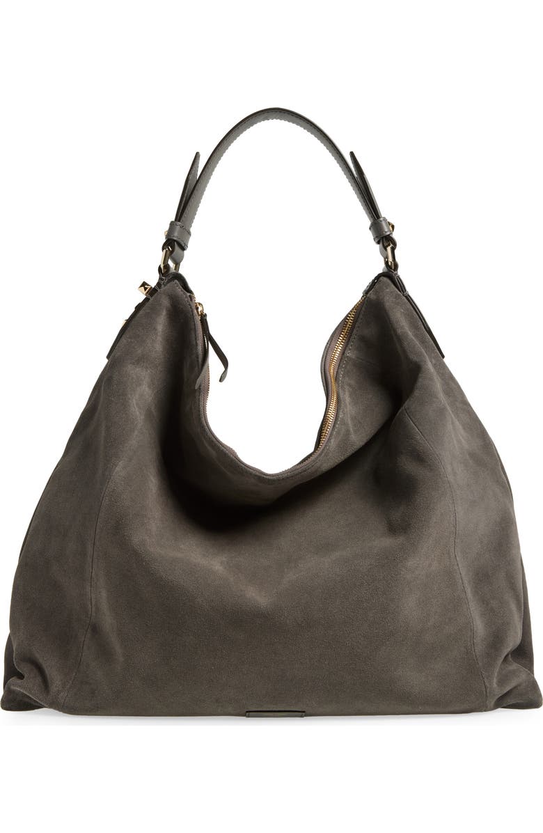 Jimmy Choo Ana Suede Hobo Bag, Main, color,
