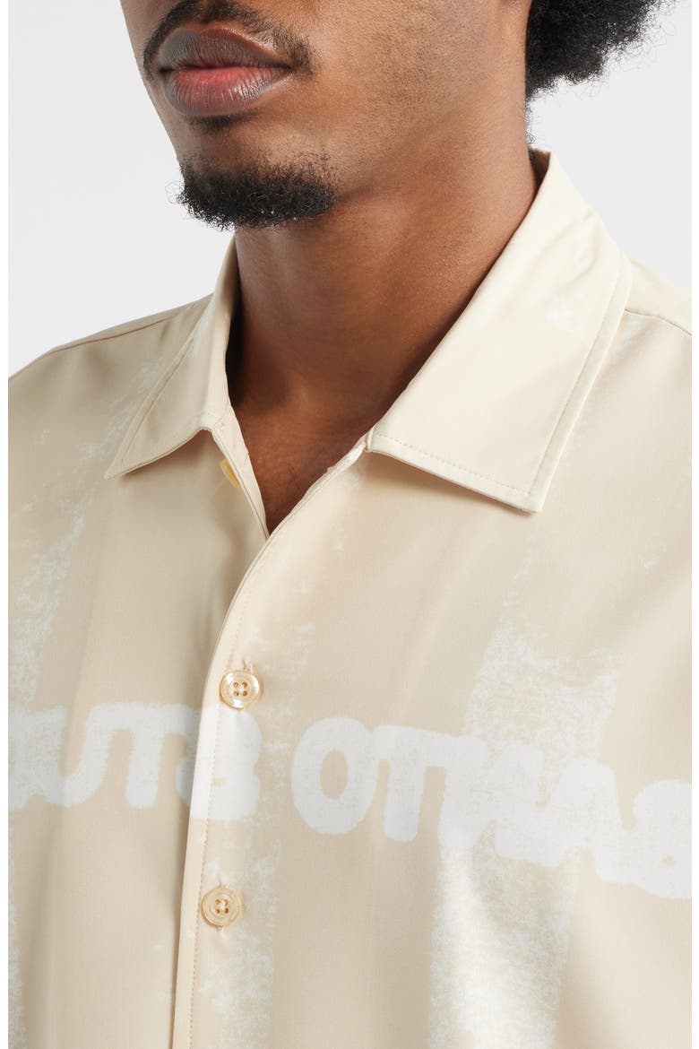 Team Graphic Button-Up Shirt, Alternate, color, TAN