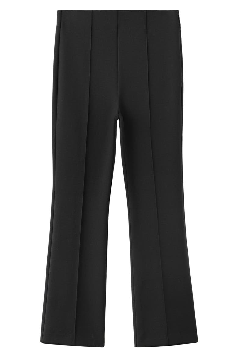 Seamed Straight Leg Crop Pants, Main, color, BLACK