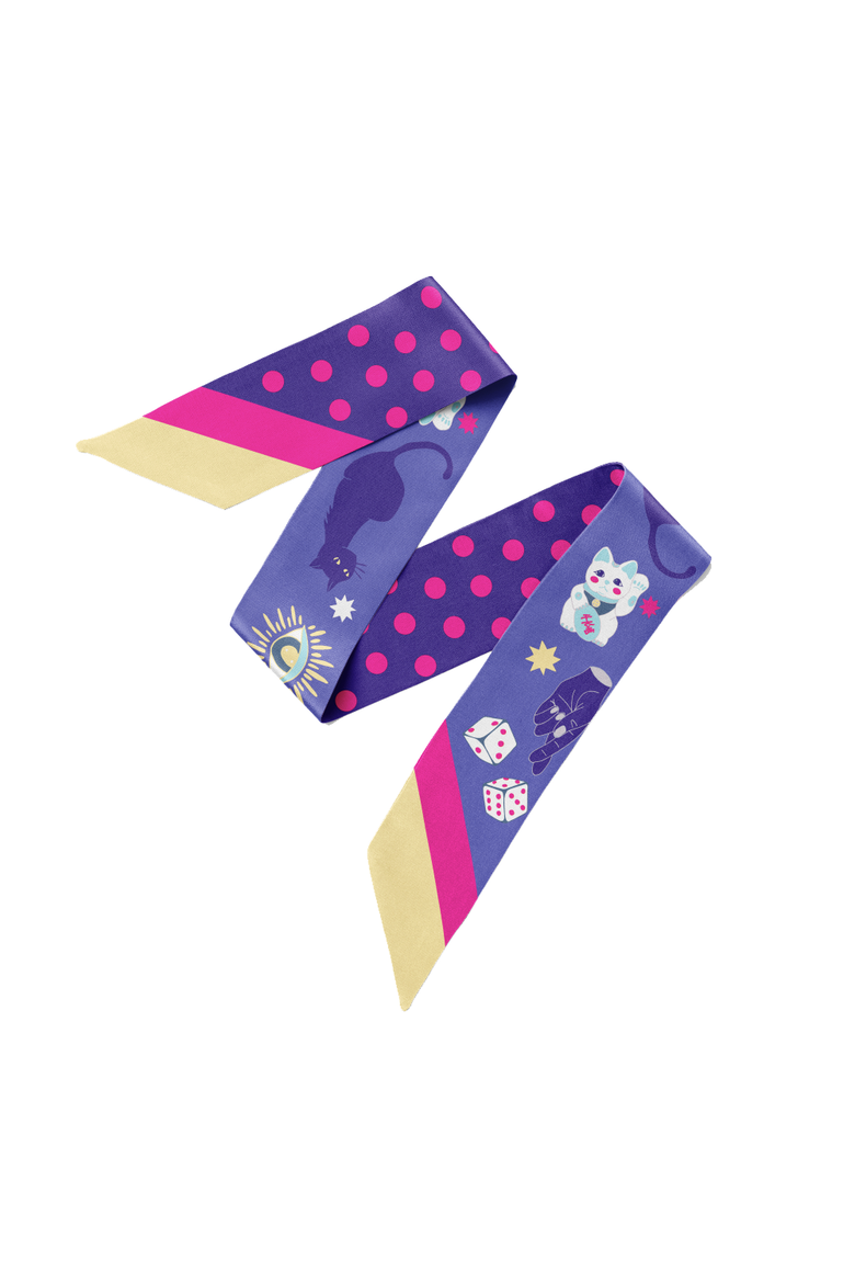 Fortune Twilly Ribbon Scarf, Alternate, color, Multicolor