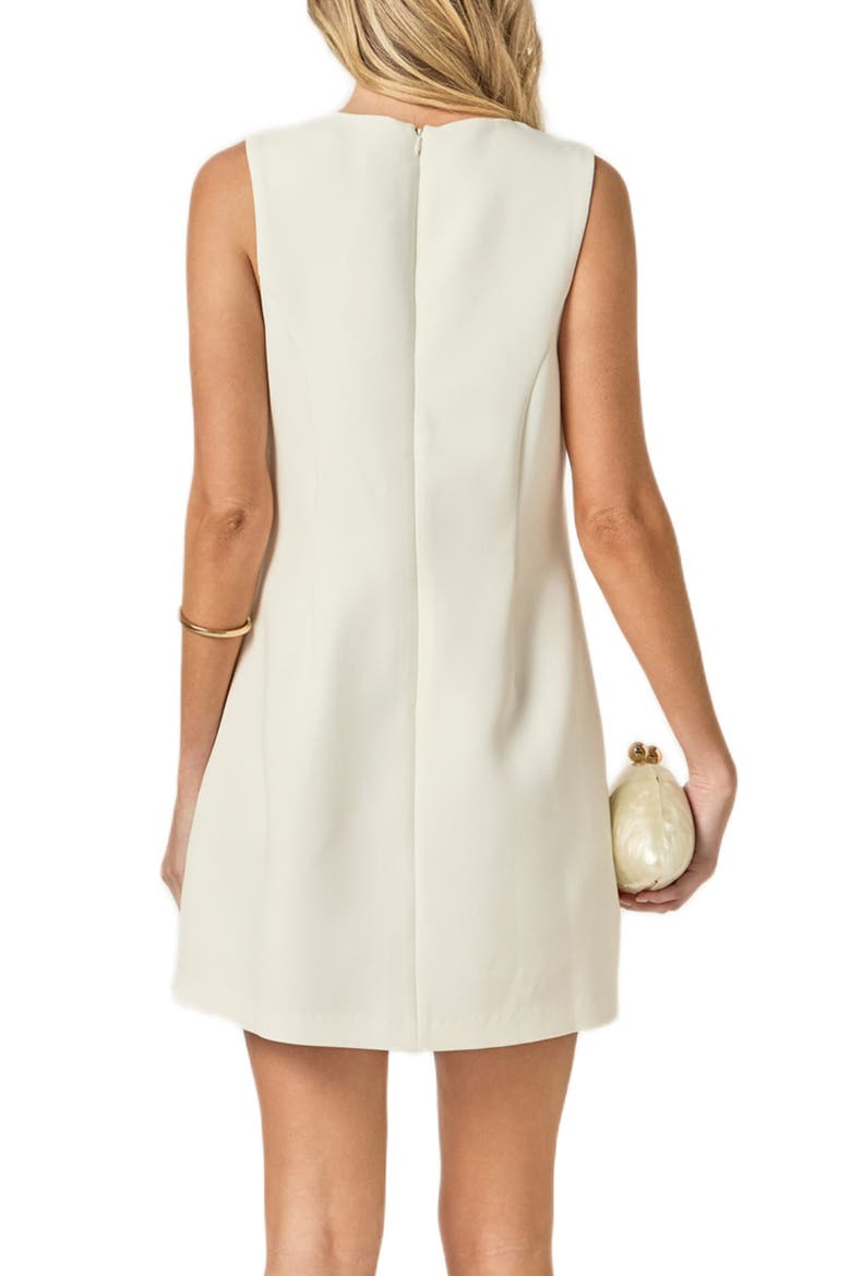 Faux Pearl Heart Appliqué Sleeveless Minidress, Alternate, color, WHITE