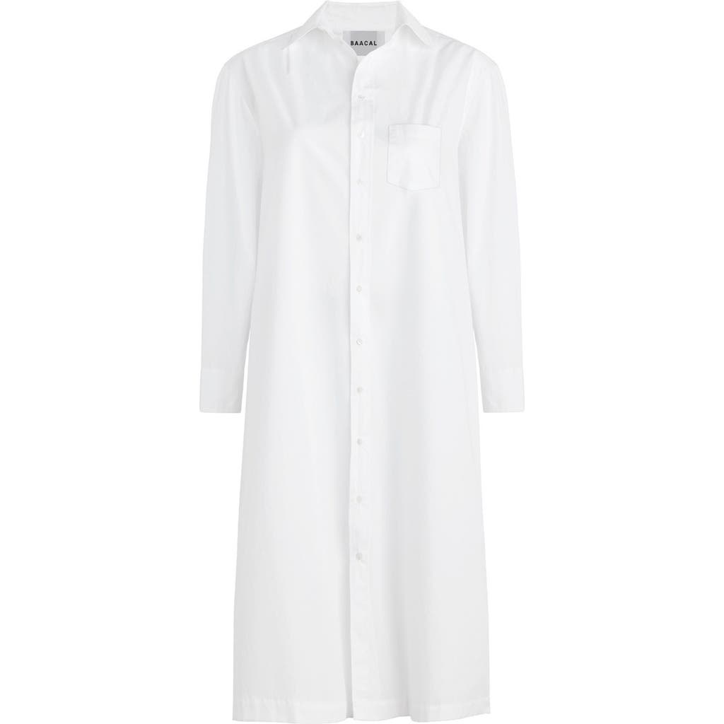 Baacal Long Cotton Shirtdress In White