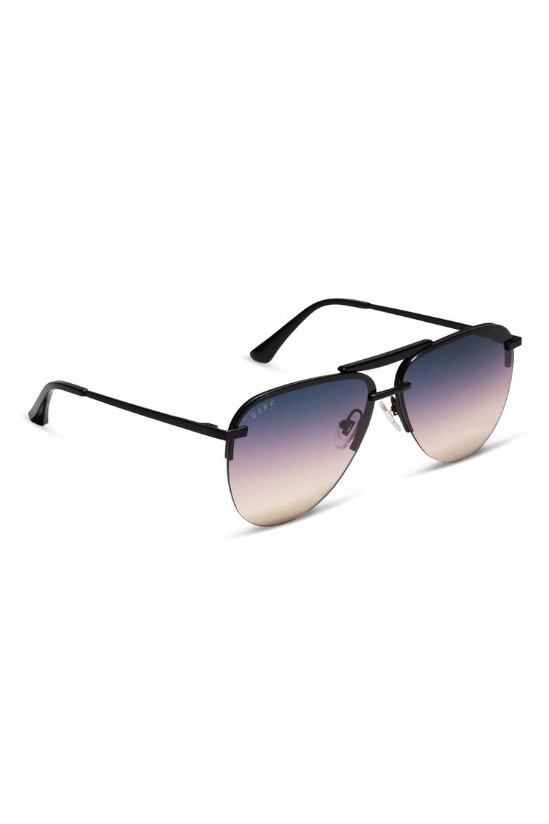 Tahoe 65mm Oversize Aviator Sunglasses, Alternate, color, BLACK/ TWILIGHT GRADIENT