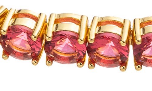Eye Candy Los Angeles Harper Cubic Zirconia Tennis Bracelet In Red/gold