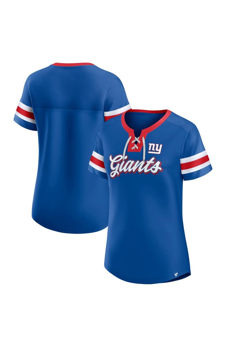 FANATICS Women's Fanatics Branded Royal New York Giants Original State Lace-Up T-Shirt, Main, color, Royal