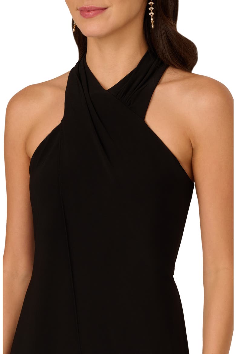Crossover Neck Overlay Jumpsuit, Alternate, color, BLACK