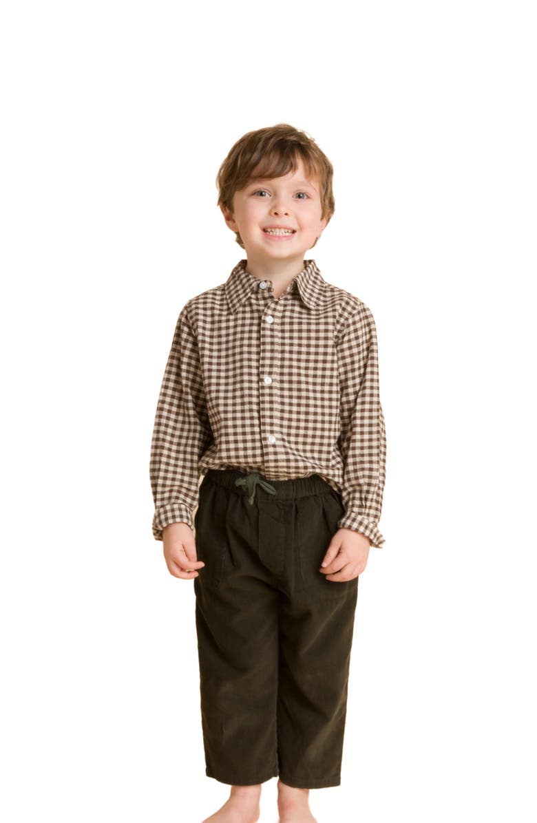 Beet World Boys Collar Shirt, Alternate, color, Brown Check