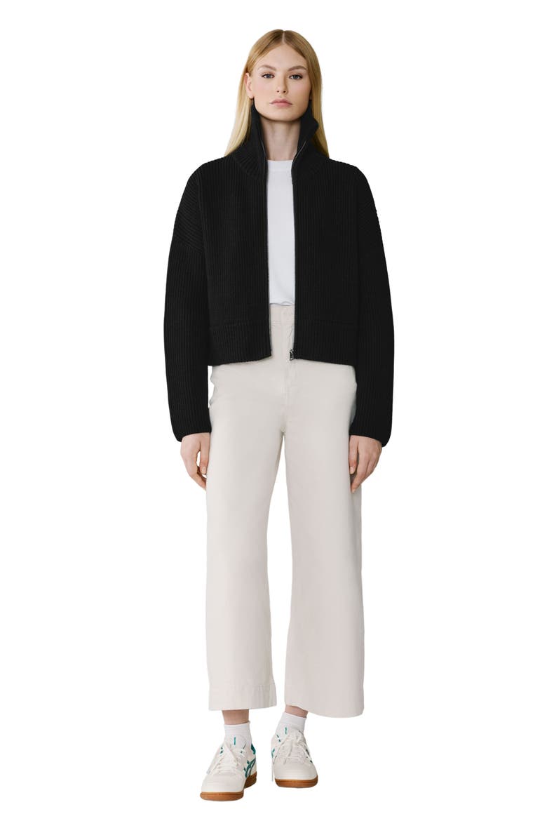 Noelle Rib Cardigan, Alternate, color, BLACK