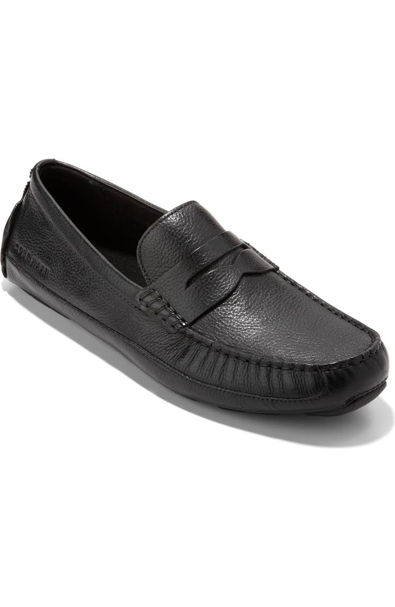 Cole Haan Wyatt Penny Driver, Main, color, Black/ Black