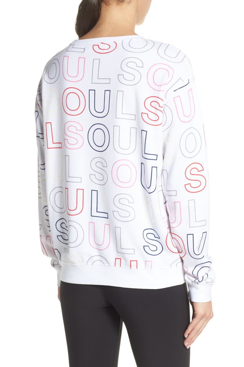 Knockout Print Sweatshirt, Alternate, color, WHITE